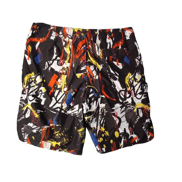 Waimea Board Shorts Mens Sz 36 Black Graffiti Paint Color Splash Art Swim Trunks - Picture 4 of 15